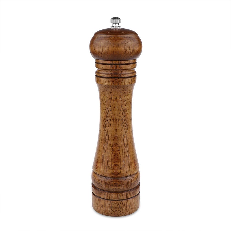 Powstro Pepper Grinder - 8 inch Pepper Mill Oak Wooden Pepper Mill Grinder Refillable Grinder Pepper with Ceramic Grinding Mechanism Adjustable Coarse to Fine (1 Pack) - Image 1